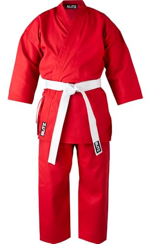 Blitz Poly Baumwolle Student Karate Anzug, Rot, 130 cm