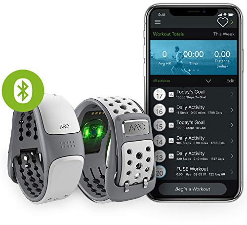 MIO Link Activity Tracker mit Herzfrequenzmessung - Ohne Brustgurt - Einstellbare Herzfrequenzzonen - EKG-genaues Fitnessarmband mit Smartphone App - 12,1 - 17,5 cm Handgelenkumfang - Artic Grau