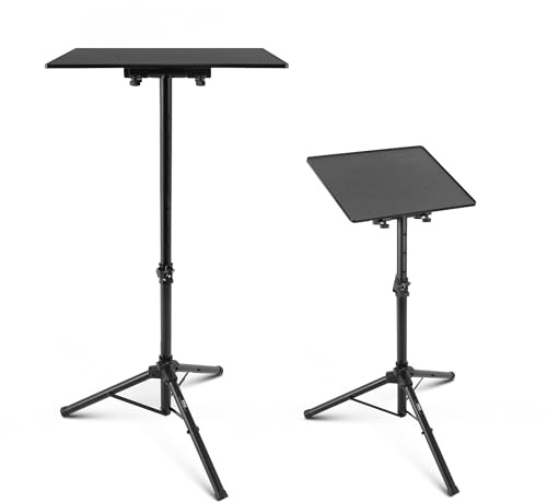 Pyle Laptop Ständer höhenverstellbar – Laptopständer & Projektorständer für Bühne, Büro & Studio, klappbar, robust, 65–100 cm Höhe, für Notebook, Beamer, DJ & Präsentationen