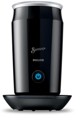 Philips SENSEO® Milk Twister – Milchaufschäumer für heißes und kaltes Milchaufschäumen für 2 Cappucinos, Antihaftbeschichtung, 500 Watt, 0.12 Liter, ‎15.1 x 15.1 x 21.7 cm, schwarz (CA6500/60)