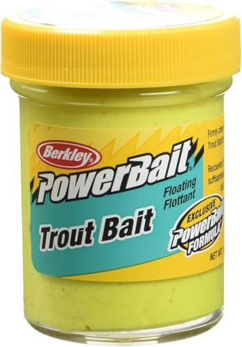 Berkley PowerBait® Biologisch abbaubarer Forellenköder - Schwimmende Knete mit natürlichem Duft für das Forellenangeln, leicht zu gestalten, lang anhaltende Lockwirkung auf Fische, Sonnengelb