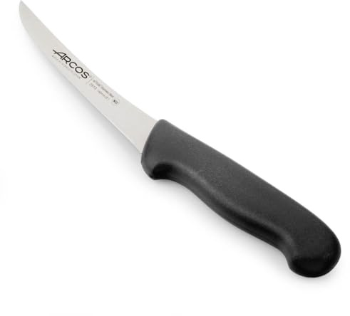 Arcos Ausbeinmesser mit Nitrum Edelstahlklinge 140 mm - Professionelles Messer zum Entbeinen von Fleisch - Ergonomischer Griff aus Polypropylen, Schwarz, Serie 2900