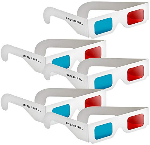 PEARL Anaglyphenbrille: 3D-Brillen rot/Cyan im praktischen 5er-Spar-Paket (3Dbrille, 3Dbrillen, DVD)