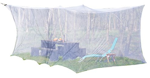 infactory Mückennetz: XXL-Moskitonetz für Innen & Außen, 300 x 500 x 250 cm, 220 Mesh, weiß (Moskitonetz Terrasse, Balkon, Zelt)