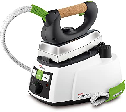Polti Vaporella 535 Eco Pro, Dampfbügeleisen mit 4 Bar Hochdruckkessel, Leistung 1750 W, Sicherheitsabdeckung, Eco-Funktion, Weiß und Grün