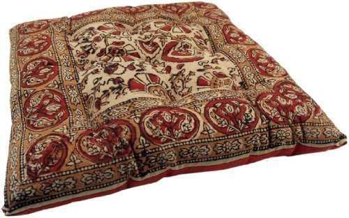 GURU SHOP Steppkissen, Handgefertigtes Blockdruck Stuhlkissen 40x40 cm - Modell 3
