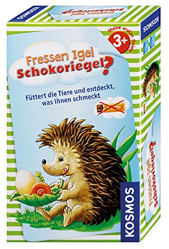Kosmos Fressen Igel Schokoriegel | Lernspiel ab 3 Jahre über Tiere und ihr Futter, Kinderspiel für 2-4 Spieler, ideal als Reisespiel