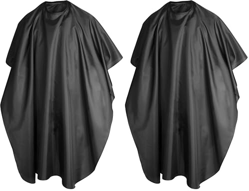 TRIXES Friseurumhang Schwarz Ganzkörperansicht Cape Unisex Professionelle Friseure Kleid für Haar Styling Schnitte und Farben, Friseur Umhänge