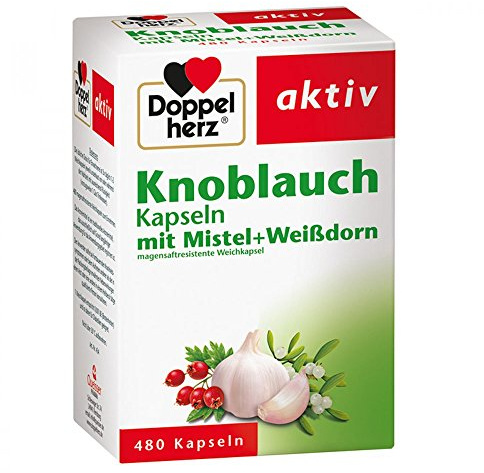 Doppelherz Knoblauch Kapseln mit Mistel + Weißdorn – Zur Vorbeugung allgemeiner Arterienverkalkung – 1 x 480 Kapseln