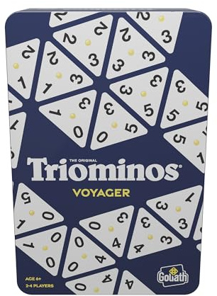 Triominos The Original Tour Edition, Reisespiele ab 6 Jahren, Gesellschaftsspiele für 2 bis 4 Spieler, Praktisches Format mit kompakten Steinen für den Urlaub, Travel
