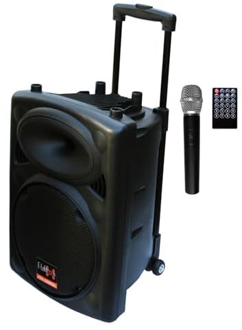 E-Lektron EL25-M MK-III Mobile PA Sound Anlage Partybox Bluetooth Lautsprecher Groß Akku-MP3-USB-SD FM-Radio inkl. 1 UHF Funkmikrofon und Fernbedienung Soundsystem - Mobile Musikbox