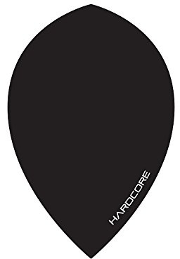 RED DRAGON Hardcore XT Schwarz Oversized Extra Dicke Pear Dart Flights - 5 Sätze pro Packung (15 Dart Flights insgesamt)