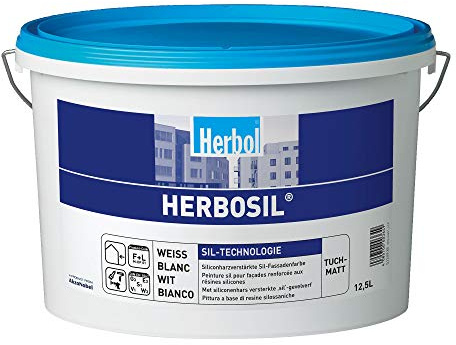 Herbol 1250 Herbosil Fassadenfarbe, weiß, 12.5 Liter