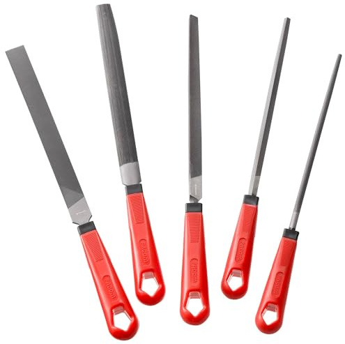 Facom Werkstattfeilensatz Flach, Halbrund, Rund, Viereckig, Einhieb, Länge 200mm