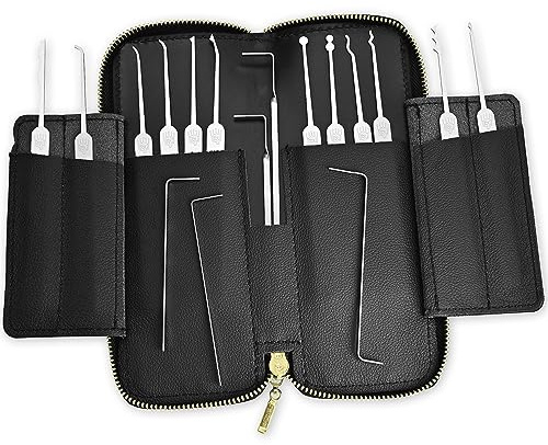 Dietrich-Set - Multipick Elite 17 - Feinstes Lockpicking Set 17-teilig aus hochwertigstem Federstahl für professionelle Lockpicker - Made in Germany