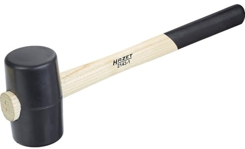 HAZET Gummihammer 2143-1, 520 g, Eschenstiel, Länge 340 mm, Eschenstiel | DIN 5128, Länge 340 mm, 520 g, ⌀ 64 mm x 113 mm, Kopfgewicht 520 g, Länge: 340 mm, Antrieb 250020 Hammer,