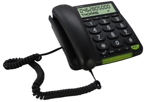 DORO - Doro PhoneEasy 312cs - Schnurgebundenes Festnetztelefon - Große Displayanzeige - Extra große Tasten - Freisprechfunktion - Lautstärkeregler - Anrufanzeige - Schwarz