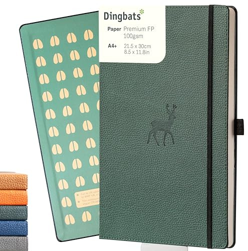 Dingbats* - Tierwelt Notizbuch A4 Blanko - Hardcover PU Leder Journal für Arbeit, Reisen - Tasche, Elastischer Verschluss, Stifthalter, Lesezeichen