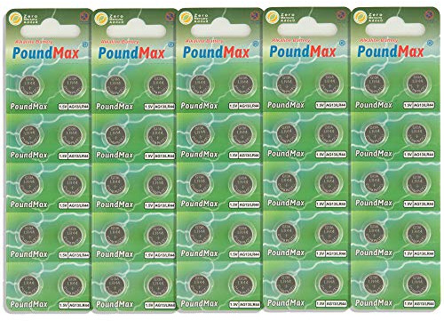 50 x AG13 LR44 1,5V PoundMax Alkaline Knopfzelle Batterie
