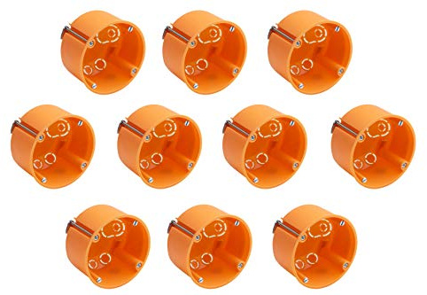 Meister Hohlwanddose Unterputz - 60 mm tief - orange - 10 Stück - Ø 68 mm Fräsloch - Zum Einbau von Schaltern & Steckdosen / Abzweigdose / Schalterdose / Hohlwand-Gerätedose / 7464220