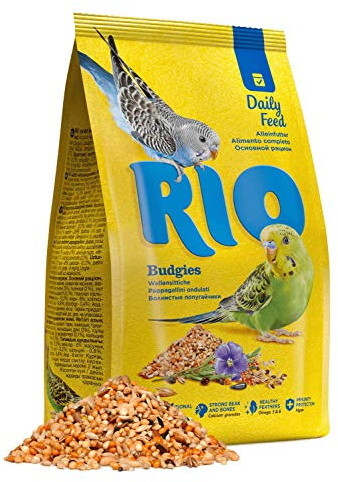 RIO Budgies | 1 kg | Alleinfuttermittel für Wellensittiche | Enthält gesunde Saaten und Getreide | Mit Algen und Calciumgluconat für eine gesunde und ausgewogene Ernährung
