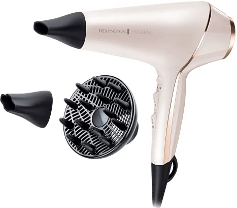 Remington Haartrockner Profi Ionen PROluxe (2400W, 150km/h, 3 Stylingaufsätze, OPTIheat-Technologie für lang anhaltende Styling-Ergebnisse, Ionenpflege - Anti Frizz, langlebiger AC-Motor) AC9140
