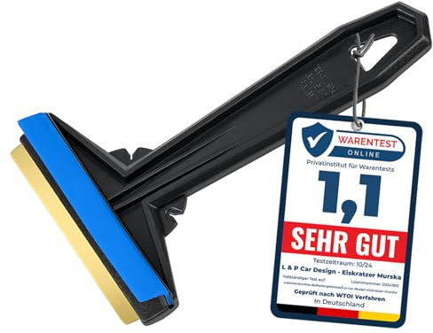 Eiskratzer Auto Messing - Murska TESTSIEGER 2024* - schnell, mühelos & schonend - Scheibenkratzer Auto - effizient sicher Schneekratzer Auto - Premium HIPS & Messingklinge - Finnland - Farbe zufällig