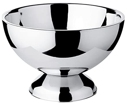 EDZARD Champagnerkühler Cadiz (Ø 32 cm, H 21 cm), hochglanzpoliert | Sektkühler für 3 Flaschen, Edelstahl, doppelwandig, Flaschenkühler, Weinkühler, Getränkekühler, Bowleschale, große Schale