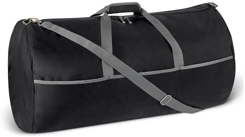 Amazon Essentials 82,3cm extra große faltbare Nylon-Reisetasche für Reisen/Aufbewahrung mit Reißverschlusstaschen, 150l, 22,7kg Tragkraft, schwarz (früher Amazon Basics)