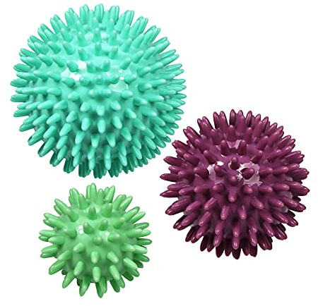 ResultSport Igelball Massageball Set mit Noppen für Rücken, Beine, Füße & Hände Muskelmassage - 6cm, 8cm und 10cm - Triggerpunkt Massagebälle, Stress Reflexzonen