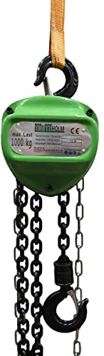 TRUTZHOLM Flaschenzug Seilzug Kettenzug Hebezug 1000 kg / 1 t Tragkraft - 12000 mm / 12 m Hubhöhe - HSC - Triangel