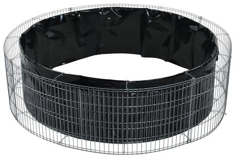 bellissa - Gabionen-Hochbeet rund Durchmesser 146cm außen 126cm innen, Höhe 40 cm - Feinmaschige Gabionenkörbe befüllbar - Witterungsbeständiges Gabionen-Hochbeet - DIY-Bausatz inkl. Trennfolie (L)