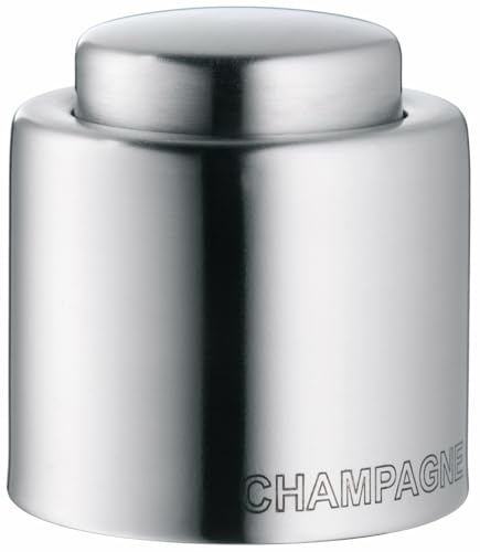 WMF Clever und More Sektverschluss aus Cromargan Edelstahl 18/10, Champagnerverschluss 3 cm, luftdicht und auslaufsicher, Einhandbedienung, eleganter Flaschenverschluss für Sekt und Prosecco