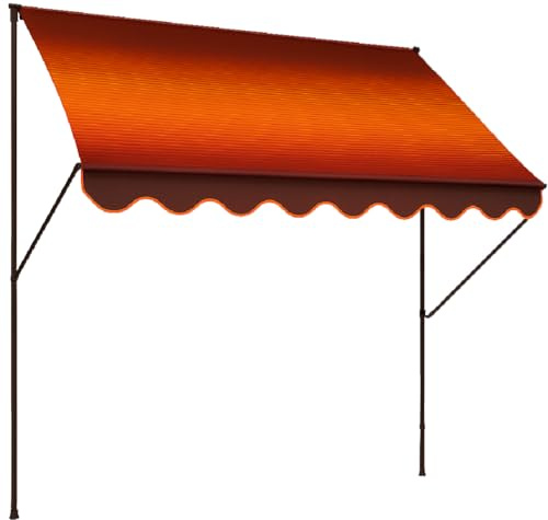 ANGERER Klemmmarkise Exklusiv orange-braun, 200 cm | Markise für Sonnenschutz, Montage ohne Bohren, ideale Balkonmarkise für Mietwohnungen, Made in Germany, waschbarer Stoff