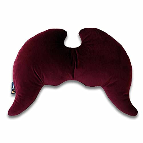 MeroWings Flügelkissen, Joy (M) Weinrot - Bezug und Füllung. Dekokissen vom Designer, Ergonomisches Kissen, Sofakissen, Lendenwirbelkissen, Lesekissen, Kuschelkissen