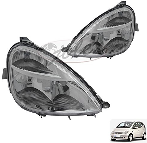 Jolex-Autoteile Scheinwerfer Hauptscheinwerfer Klarglas Satz Paar für Auto Facelift (W168 Baujahr 2001-2004) links+rechts weiß