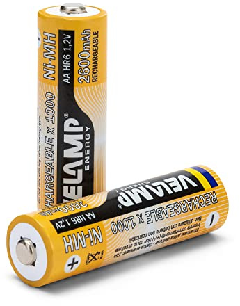 Velamp HR6/2BP WieDerauflaDbare Mignon-Batterien, 2600 mAh, 2 StüCk, Orangefarben