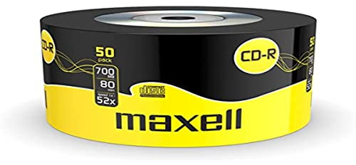 Maxell 624036 CD-R 80 XL Rohlinge (52x Speed, 700MB, 50er Shrink), (50 Disk Pack - Shrink Wrapped)