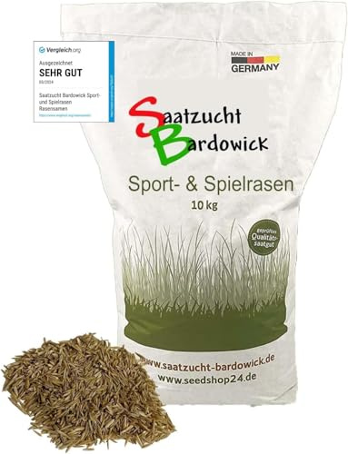10 kg Sportrasen Spielrasen Grassamen Rasensamen Rasensaat Gras strapazierfähig ca. 300-400 m²