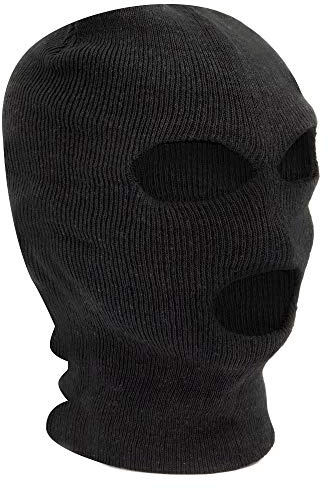 TRIXES Schwarze Sturmhaube - SAS Style 3-Loch-Maske - Halswärmer - Skimaske - Paintball - Angeln - Airsoft - Weiches Material - Perfekter Windstopper