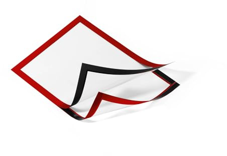 Durable Info-Rahmen Duraframe A4, selbstklebend, 2 Stück, rot, 487203 | Informationsrahmen, Dokumentenhalter mit Magnetverschluss, doppelseitige Lesbarkeit, Hoch- und Querformat, Made in Poland