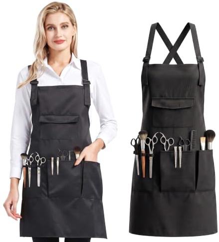 Nanxson Unisex Damen Friseur Schürze Friseurumhang Arbeitsschürze | verstellbare Haare Schneiden Schürze mit Taschen für Haare schneiden, kochen, Hausarbeit, malen, Gartenarbeit