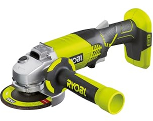 RYOBI 18 V ONE+ Akku-Winkelschleifer R18AG-0, kabelloses Schleif- und Trennwerkzeug, 7500 U/min, kraftvolle Metall-, Stein- & Fliesenbearbeitung