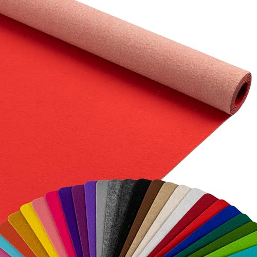 Primaflor Event-Teppich Podium | 100 x 500 cm | Rot | Messeteppich b1 Meterware | 2 mm | schwer entflammbar CFL-S1 | rutschsicher | Messe-Bodenbelag für Hochzeit, Event & Ausstellung