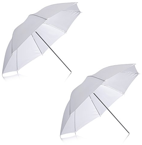 NEEWER 2 Stück 33/84cm weiße, durchscheinende, weiche Regenschirme für Foto und Videostudioaufnahmen