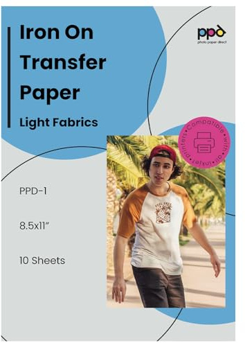 PPD 10 x A4 Inkjet Premium Transferpapier für helles Textil, Bügeleisen und Transferpresse PPD-1-10