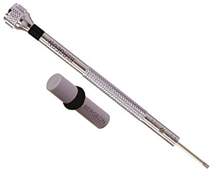 Bergeon 30080 Schraubendreher mit Stahlklinge für Uhrmacher mit Ersatzklingen
