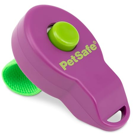 PetSafe Clik-R Trainingsgerät - Positive Verhaltensverstärkung - Ergonomisches Design - Kompaktband für Finger - Tägliches Trainingszubehör - Klicker für Hunde & Katzen - Lila