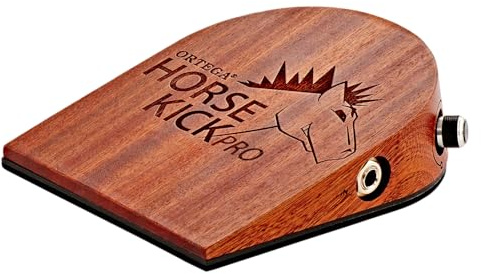 Ortega Guitars Digital Stomp Box – Effektpedal für Gitarristen, Singer, Songwriter – Digitale Percussion Samples – Sapele Holz, Natur (HORSEKICKPRO)