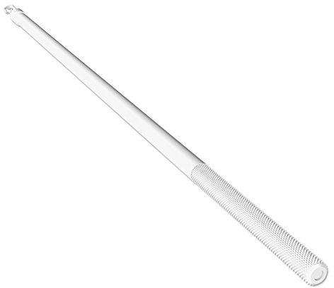 Flairdeco Schleuderstab / Gardinenstab mit Riffelgriff, Aluminium, Weiß, 100 cm